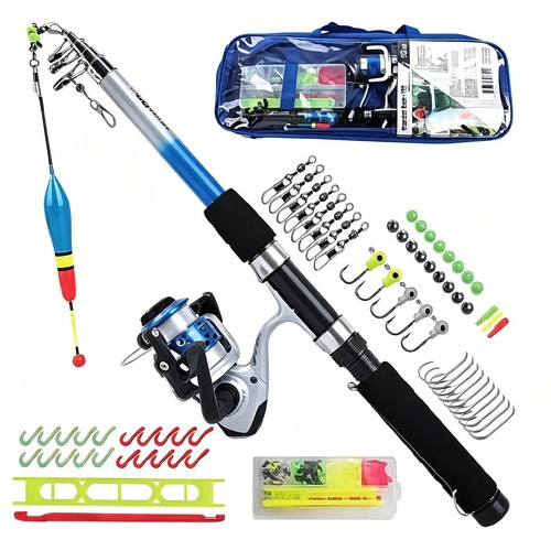 Telescopic fishing rod - telescopic, &